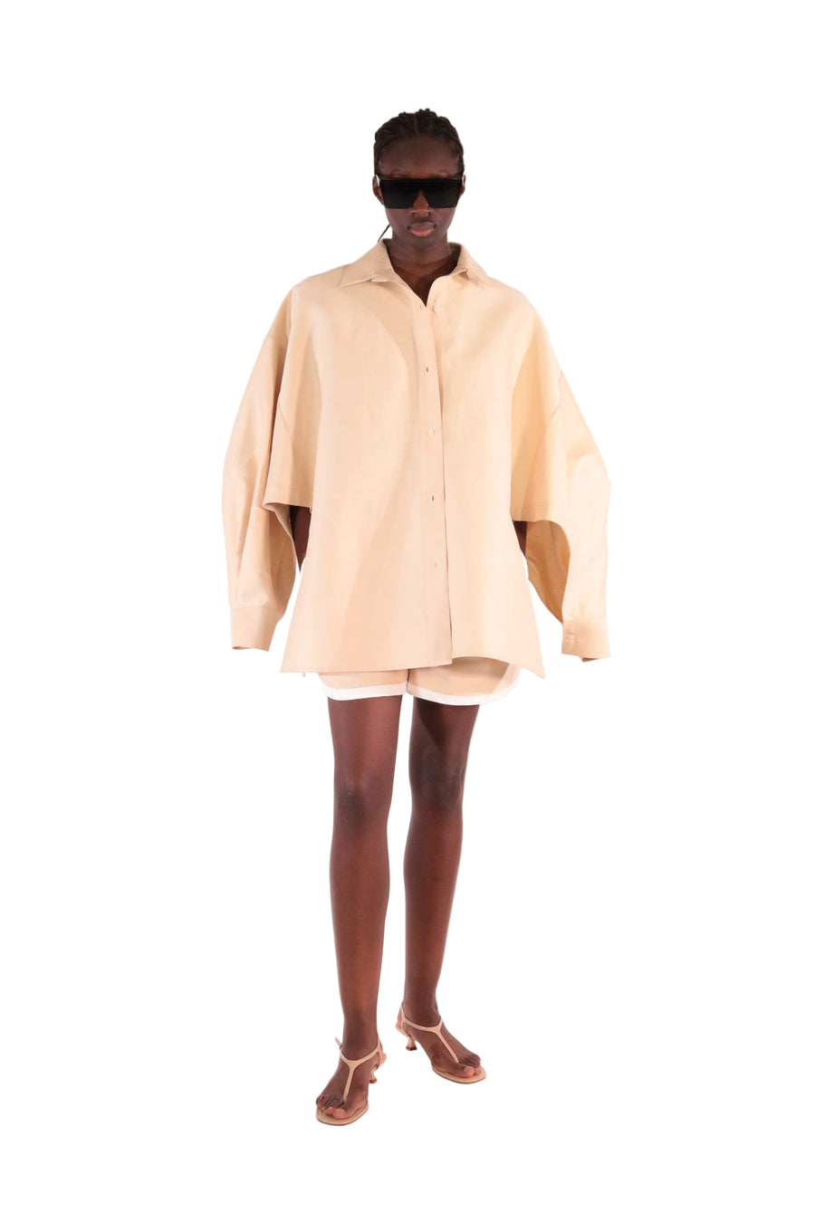Chemise oversize CLEMENTINE beige - Sakina M'sa