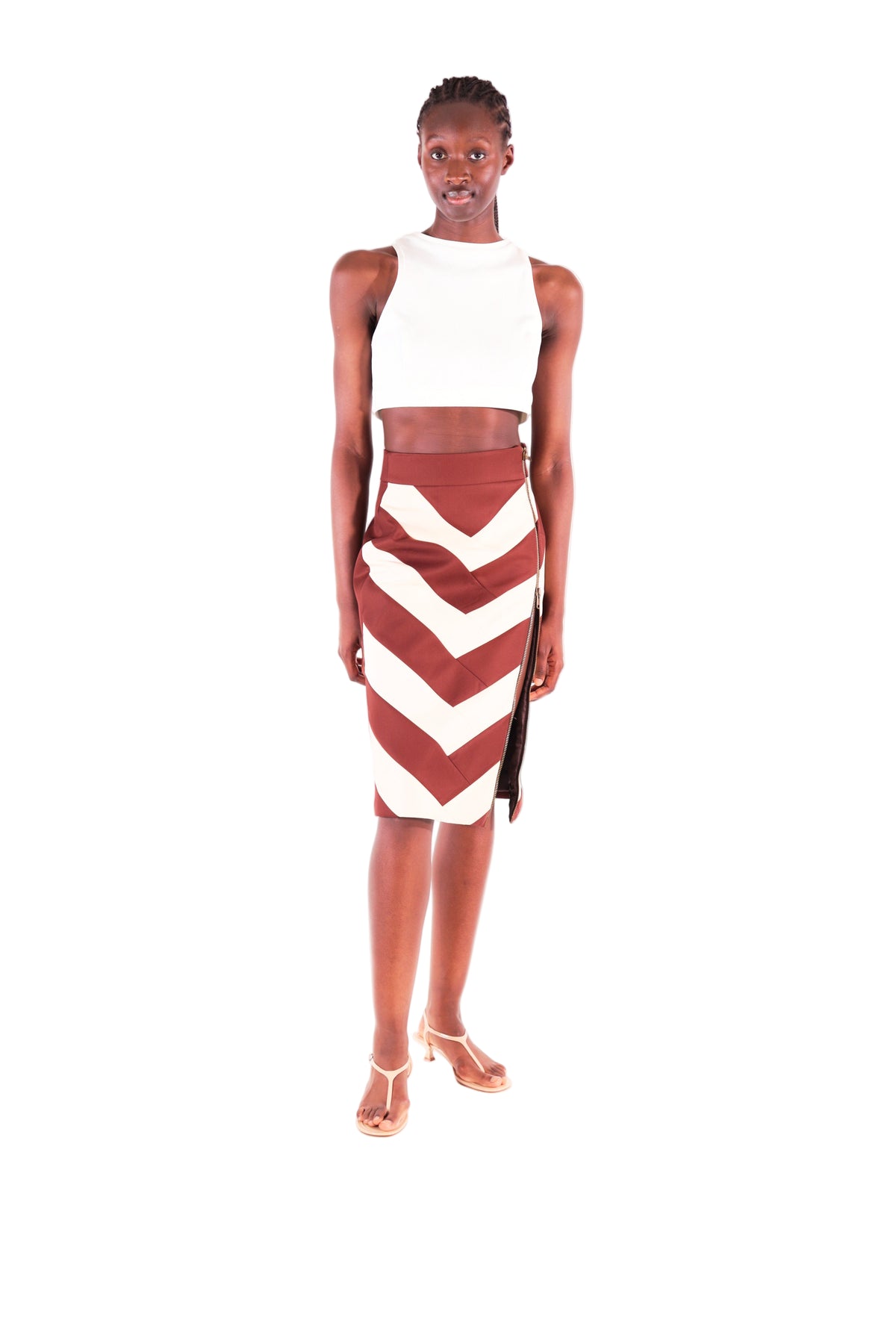 Jupe crayon JULIETTE tissu chevrons - Sakina M'sa