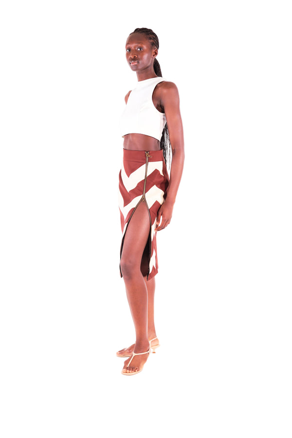 Jupe crayon JULIETTE tissu chevrons - Sakina M'sa