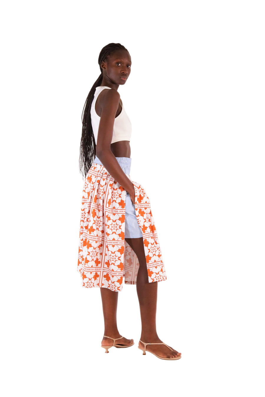 Jupe plissée JANE print chiromani signature - Sakina M'sa