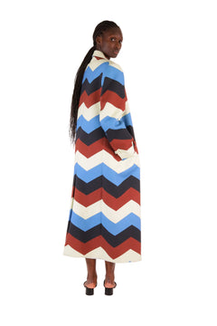 Manteau MATHILDE print exclusif en chevrons signature - Sakina M'sa