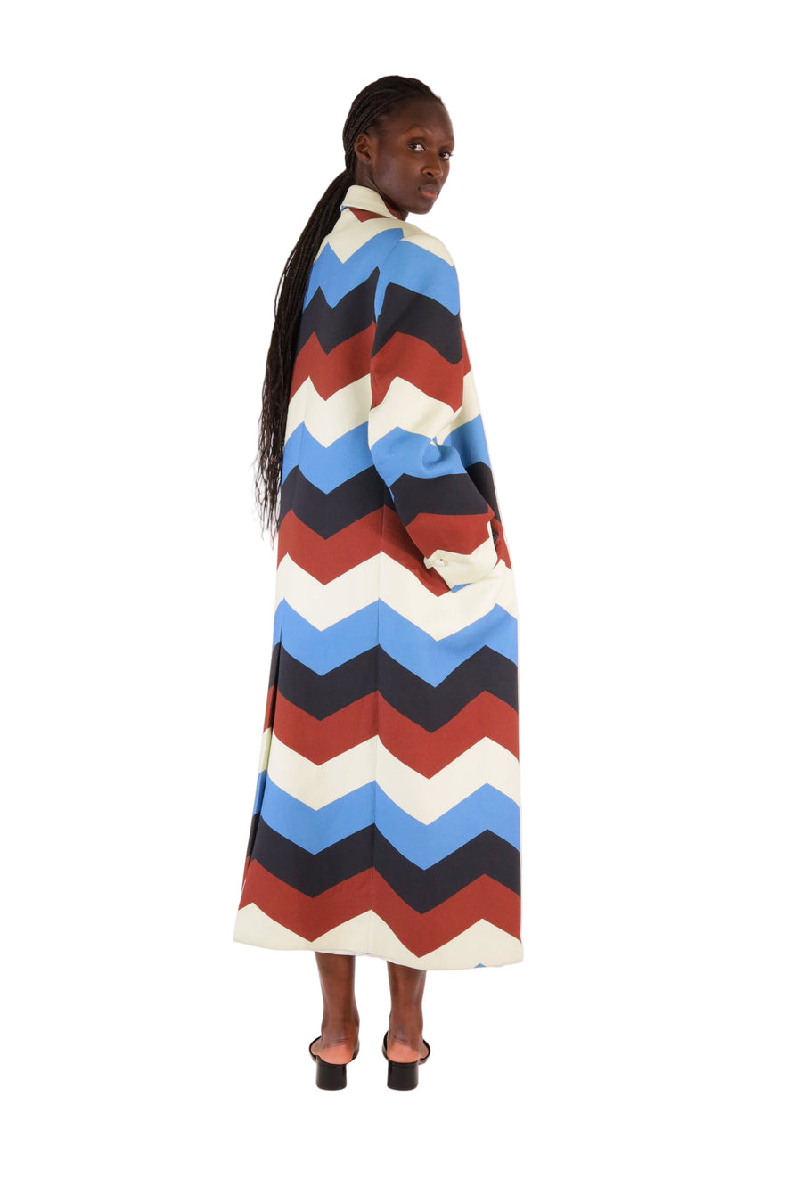 Manteau MATHILDE print exclusif en chevrons signature - Sakina M'sa