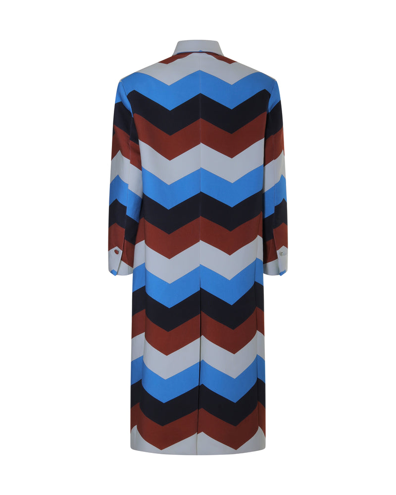 Manteau MATHILDE print exclusif en chevrons signature - Sakina M'sa