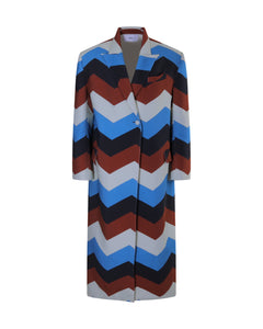 Manteau MATHILDE print exclusif en chevrons signature - Sakina M'sa