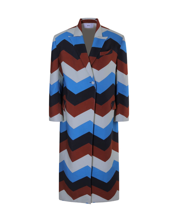 Manteau MATHILDE print exclusif en chevrons signature - Sakina M'sa