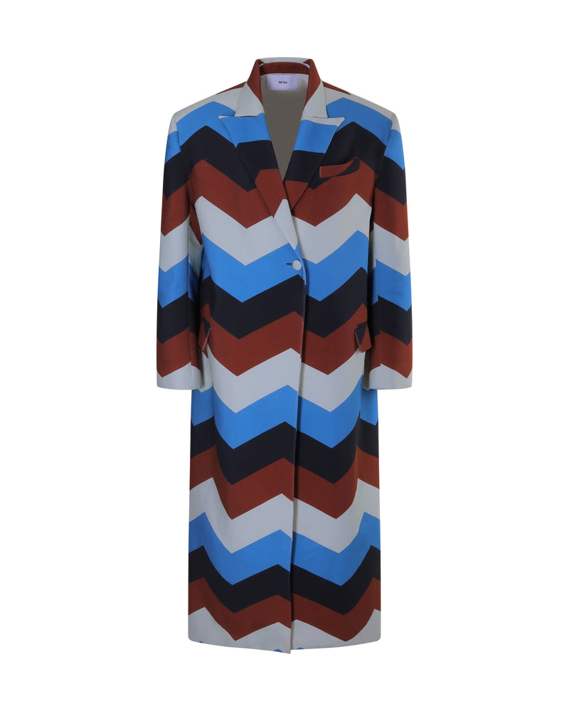 Manteau MATHILDE print exclusif en chevrons signature - Sakina M'sa