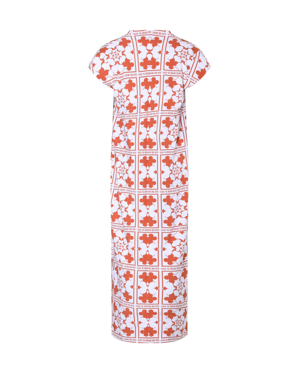 Robe droite longue RONA en print chiromani signature - Sakina M'sa