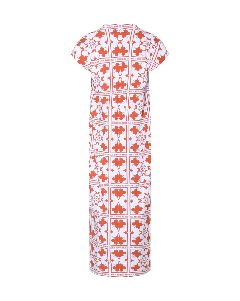 Robe droite longue RONA en print chiromani signature - Sakina M'sa