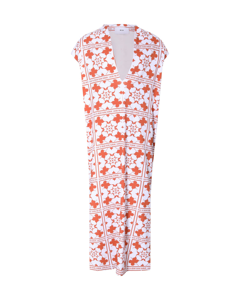 Robe droite longue RONA en print chiromani signature - Sakina M'sa
