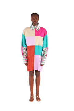 Robe droite patchwork REBECCA - Sakina M'sa