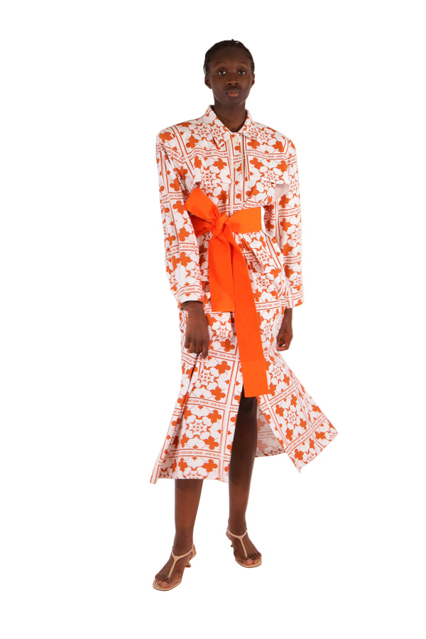 Robe trench RAFAELLA print chiromani signature - Sakina M'sa