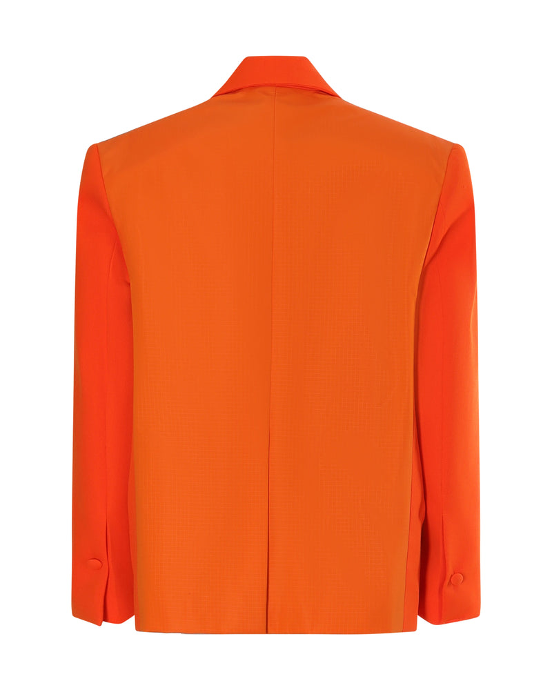 Veste tailleur bi - matière VALENTINA orange vif demi - mesure - Sakina M'sa