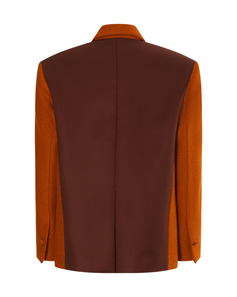 Veste tailleur VALENTINA en feutrine orange - Sakina M'sa