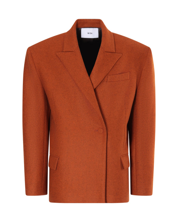Veste tailleur VANESSA en feutrine orange - Sakina M'sa