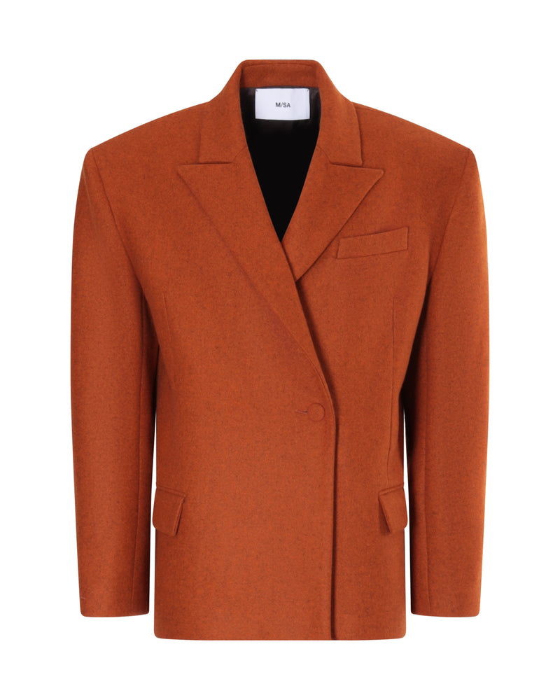Veste tailleur VANESSA en feutrine orange - Sakina M'sa
