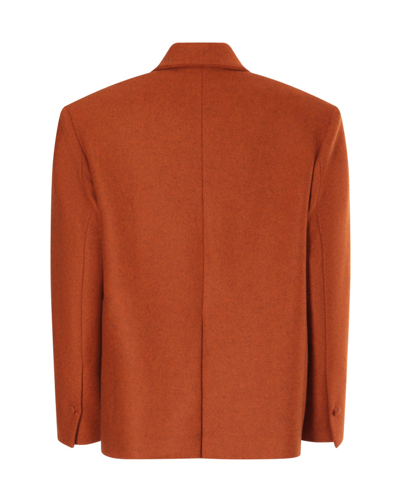 Veste tailleur VANESSA en feutrine orange - Sakina M'sa