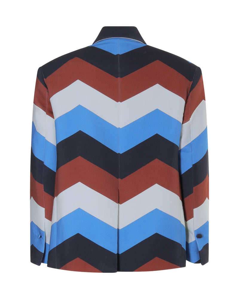 Veste tailleur VIOLETTE print exclusif en chevrons signature - Sakina M'sa