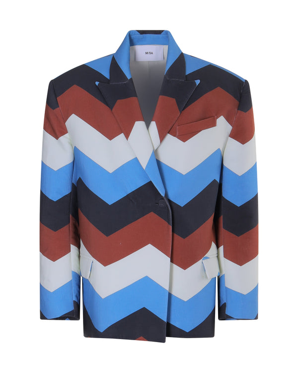 Veste tailleur VIOLETTE print exclusif en chevrons signature - Sakina M'sa