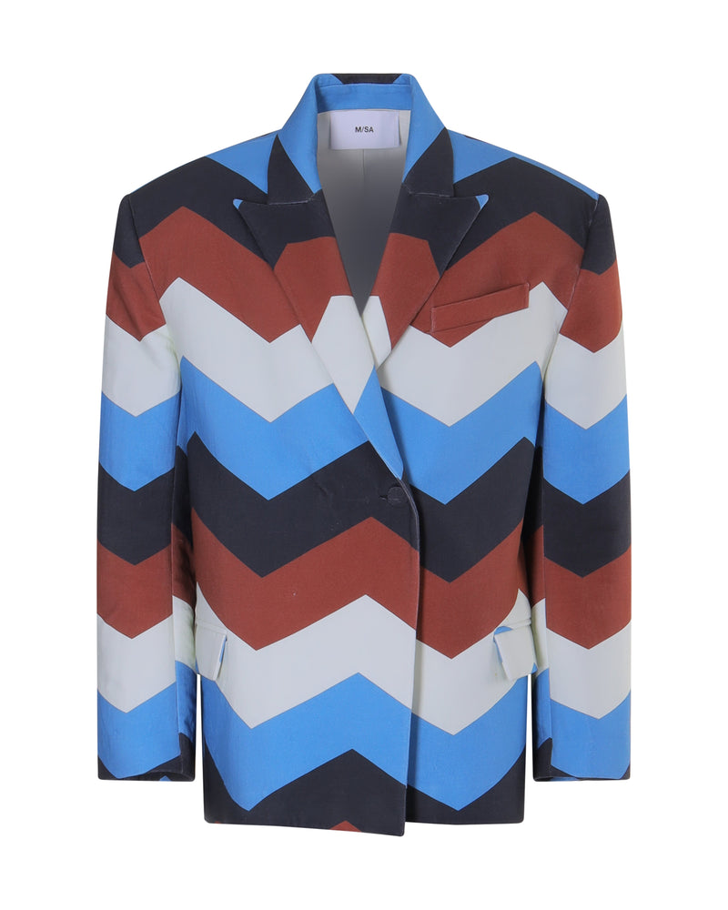 Veste tailleur VIOLETTE print exclusif en chevrons signature - Sakina M'sa